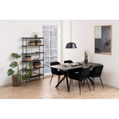 Ranja spisebordsstol med armlæn sort stof