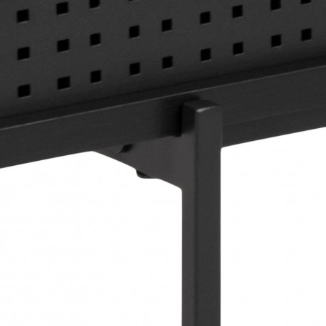 Angus TV-bord med 1 skydelåge - sort ask melamin og sort metal 140x40 cm