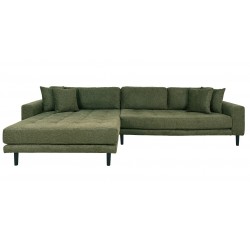 Lido - Venstrevendt Chaiselongsofa - Grøn stof