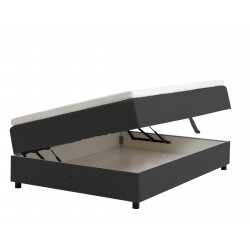 Børkop 7-Zonet 140x200 cm Boksmadras seng med opbevaring mørkegrå
