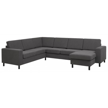 Thomas vendbar hjørnesofa med chaiselong- Mørkegrå