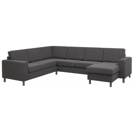 Thomas vendbar hjørnesofa med chaiselong- Mørkegrå