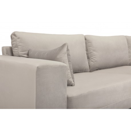 PARIS Hjørnesofa med guldfarvet ben Højrevendt - Beige velour