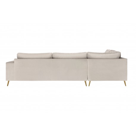 PARIS Hjørnesofa med guldfarvet ben Venstrevendt - Beige velour