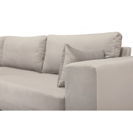 PARIS Hjørnesofa med guldfarvet ben Venstrevendt - Beige velour