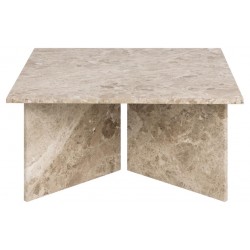 VegaStone Marmor sofabord - Latte lakeret marmor - 90x90 cm
