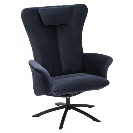Hjort Knudsen Wilmer høj Lænestol blå velour