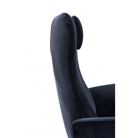 Hjort Knudsen Wilmer høj Lænestol blå velour