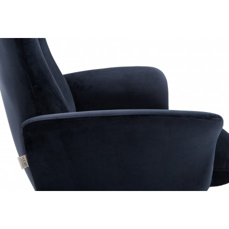 Hjort Knudsen Wilmer høj Lænestol blå velour