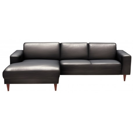 Hjort Knudsen Hadsten semianilin læder chaiselong sofa Venstrevendt