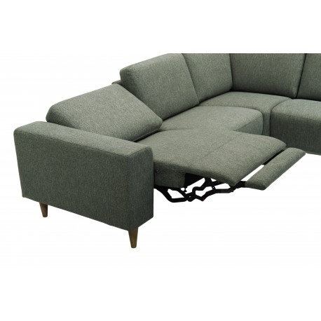 Hjort knudsen Copenhagen Hjørnesofa grøn stof højrevendt