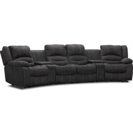 Kensington elektrisk 4-personers sofa med justerbar nakkestøtte - Grå