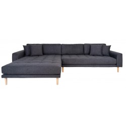 Lido - Venstrevendt Chaiselongsofa - Mørkegrå stof