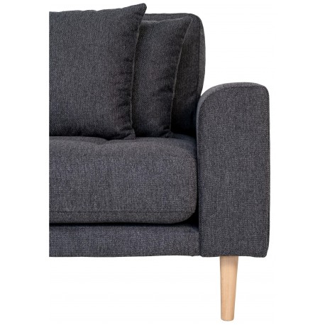 Andersen Lounge Sofa mørkegrå venstrevendt med lyst ben