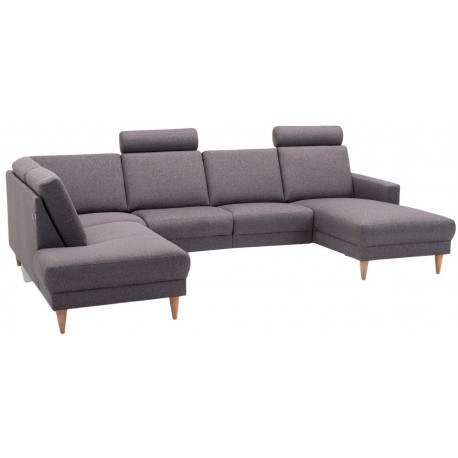 Hjort knudsen NIO U-sofa Grå stof venstrevendt