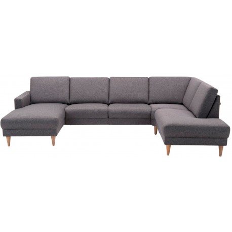 Hjort knudsen NIO U-sofa semianilin læder venstrevendt