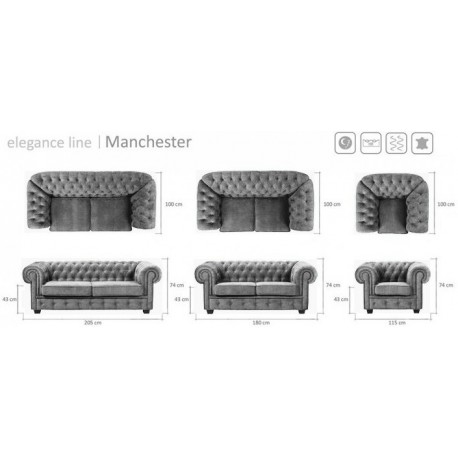 Chesterfield Manchester 2+3 pers sofasæt