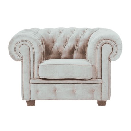 Chesterfield Manchester lænestol beige Velour
