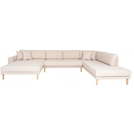Carl Knudsen - Hjørnesofa med Højrevendt Chaiselong - sand stof