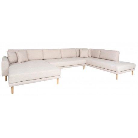 Carl Knudsen - Hjørnesofa med Højrevendt Chaiselong - sand stof