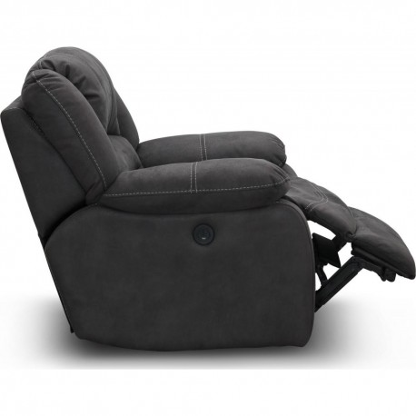 HAGA Arizona Biograf drejestol med manuel recliner - brunt stof, m. fodskammel