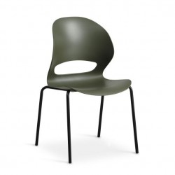 Linea Olivengrøn Spisebordsstol med Sort Frame stel
