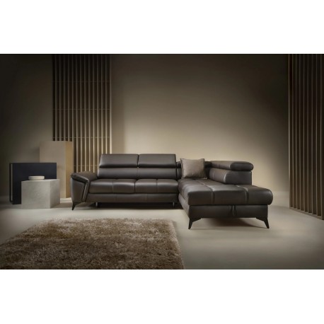 Monaco Hjørnesofa ægte læder - Højrevendt