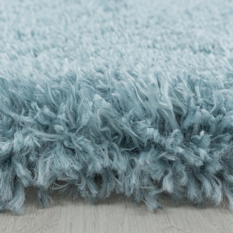 Fluffy Rundt tæppe - Blå