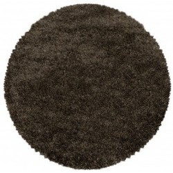 Fluffy Rundt tæppe - Brun