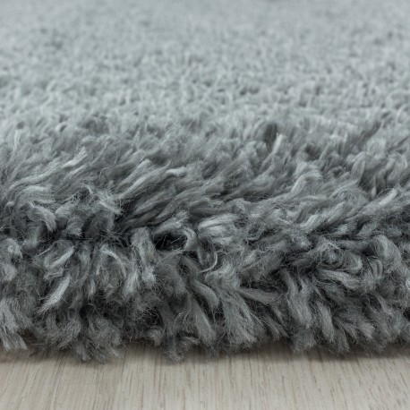 Fluffy Rundt tæppe - Lysegrå