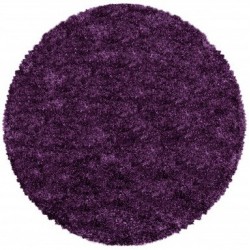 Fluffy Rundt tæppe - Lilla