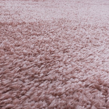 Fluffy Rundt tæppe - Rosa