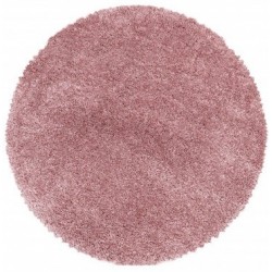 Fluffy Rundt tæppe - Rosa