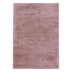 Fluffy Shaggy tæppe Ensfarvet - Rosa