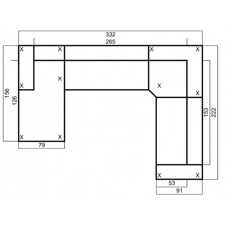 Hjort Knudsen Tilst Hjørnesofa med Chaiselong Venstrevendt