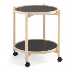 Thomsen Furniture - James Rullebord Ubehandlet bøg og Melamin Ø50 med Hjul