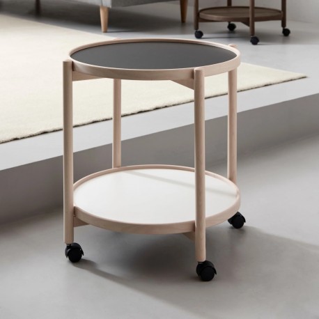Thomsen Furniture - James Rullebord Ubehandlet bøg og Melamin Ø50 med Hjul