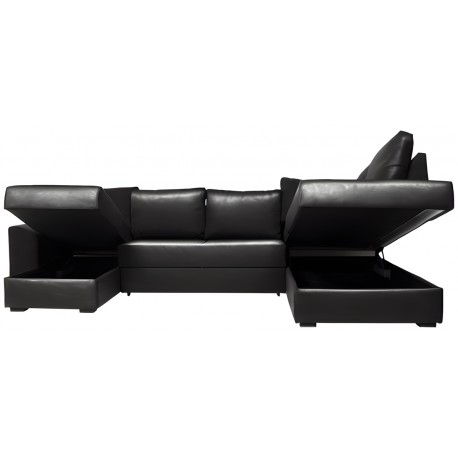 Canapé Deluxe U-Sovesofa Venstrevendt PU læder
