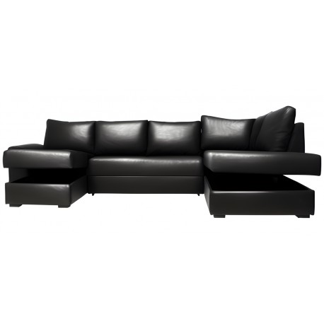 Canapé Deluxe U-Sovesofa Venstrevendt PU læder