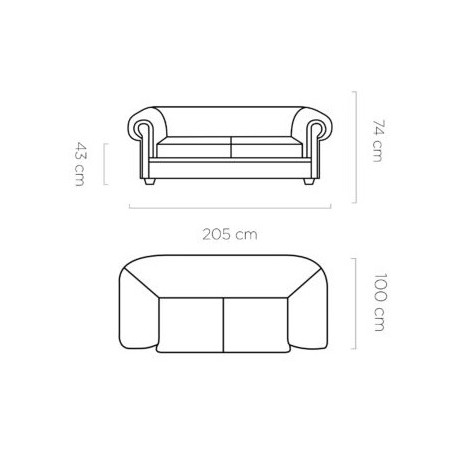 Chesterfield Manchester 2+3 pers sofasæt Sort læder