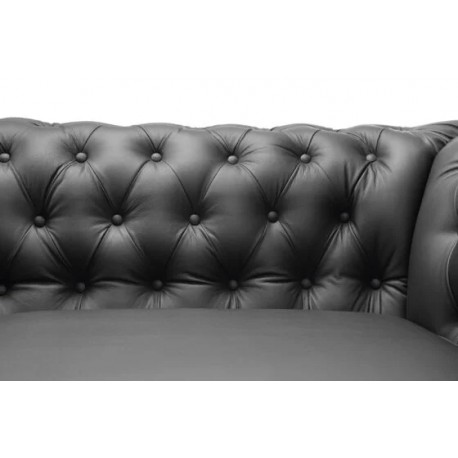 Chesterfield Manchester 2+3 pers sofasæt Sort læder