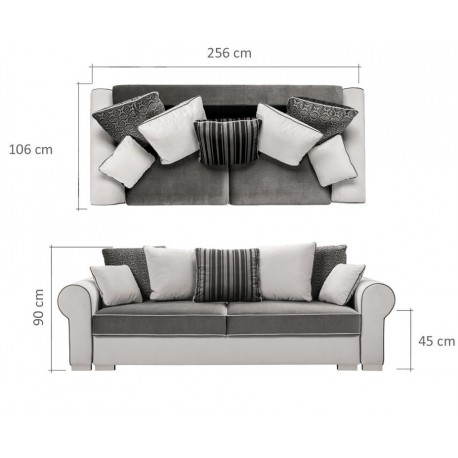 Deluxe 3 pers. Sovesofa - Fløjl