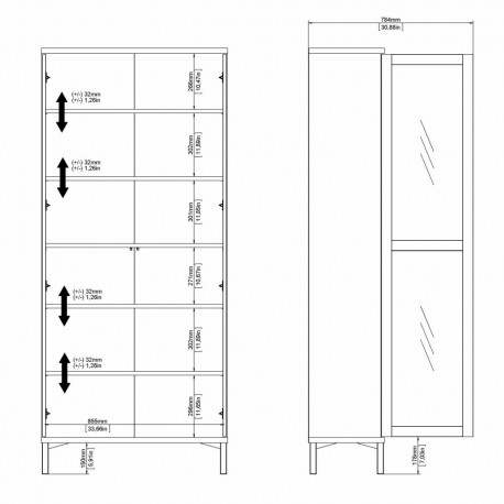 Gotland vitrine - Hvid/Eg