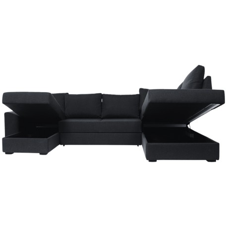 Canape U-Sovesofa venstrevendt - Sort Inari 100