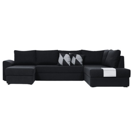 Canape U-Sovesofa venstrevendt - Sort Inari 100