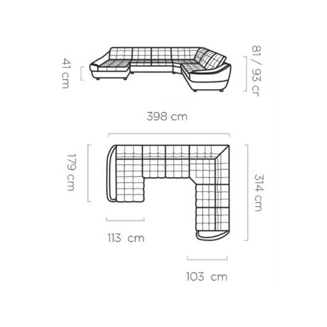 Siena XL U sofa Venstrevendt