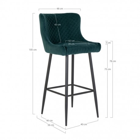 Boston Barstol grøn velour