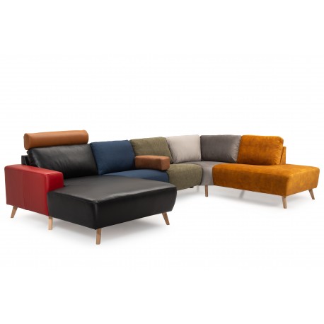 Hjort Knudsen Copenhagen flerfarvet sofa U-sofa - Venstrevendt
