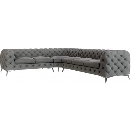 Chelsea hjørnesofa grå velour