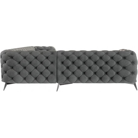 Chelsea hjørnesofa grå velour